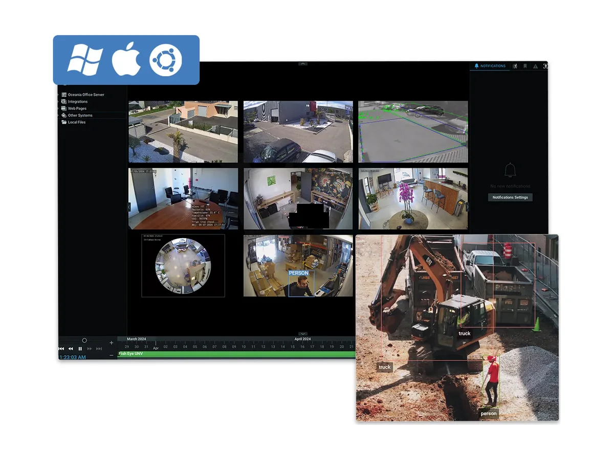 Nx Witness Desktop draait op Windows, macOS en Ubuntu